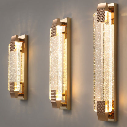 Vallonne European Gold Bubble Crystal LED Wall Sconce for Bedside Reading