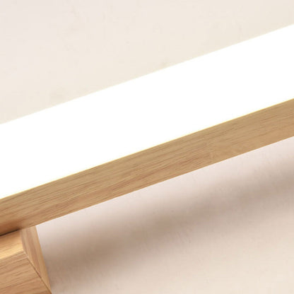 Iridelle Minimalist Wood LED Vanity Strip Light with Dimmable Warm and White Glow