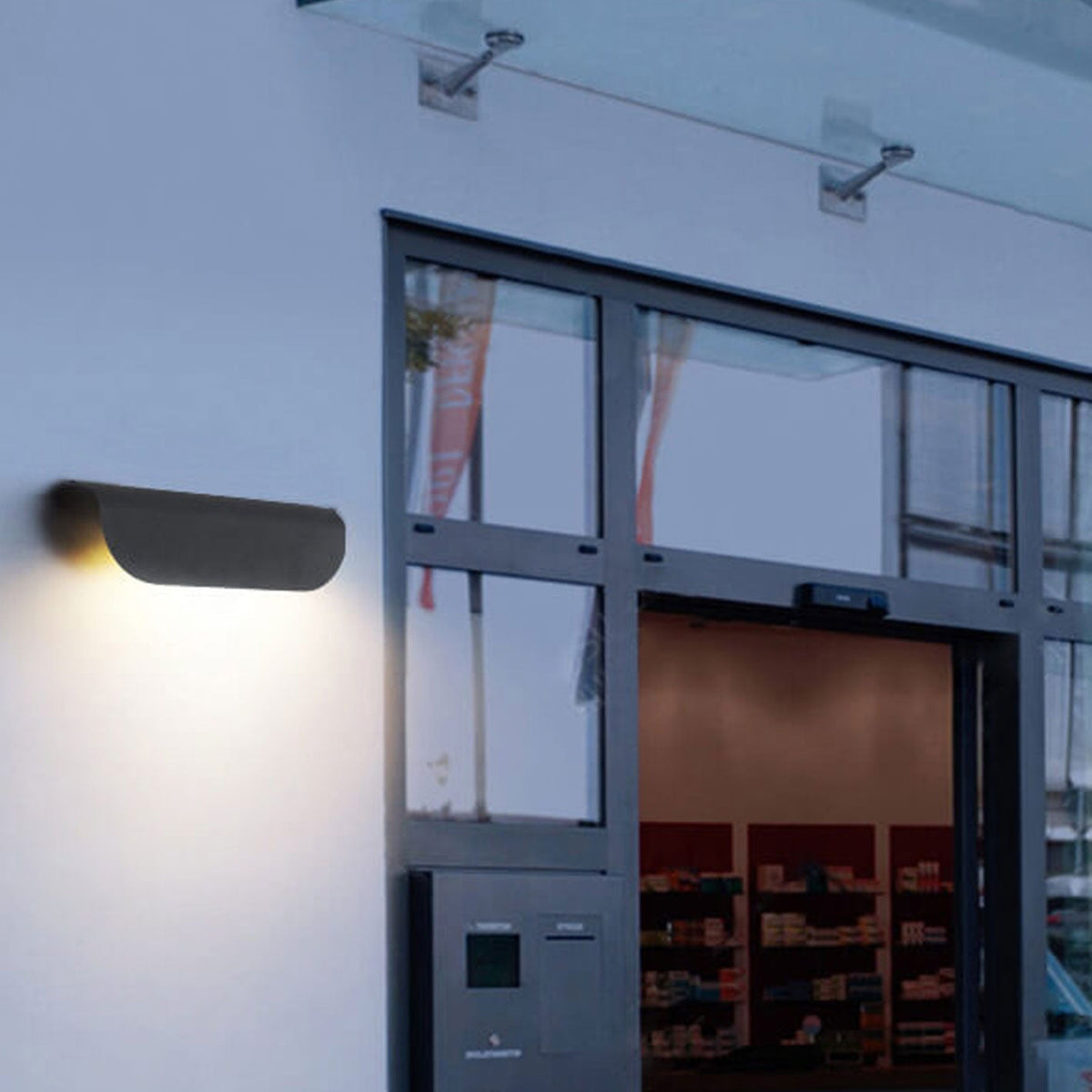 Winsloe Modern Curved Aluminum Outdoor Wall Light Weatherproof for Patio and Garden