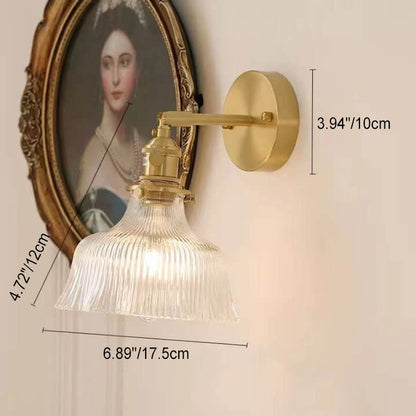 Bellarose Minimalist Copper Wall Sconce with Glass Shade for Hallway Lighting