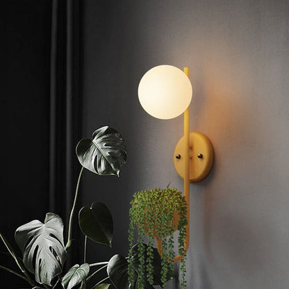 Kensielle Modern Iron Sphere Glass Wall Sconce with Planter Storage Design