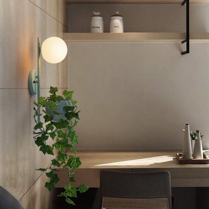 Kensielle Modern Iron Sphere Glass Wall Sconce with Planter Storage Design