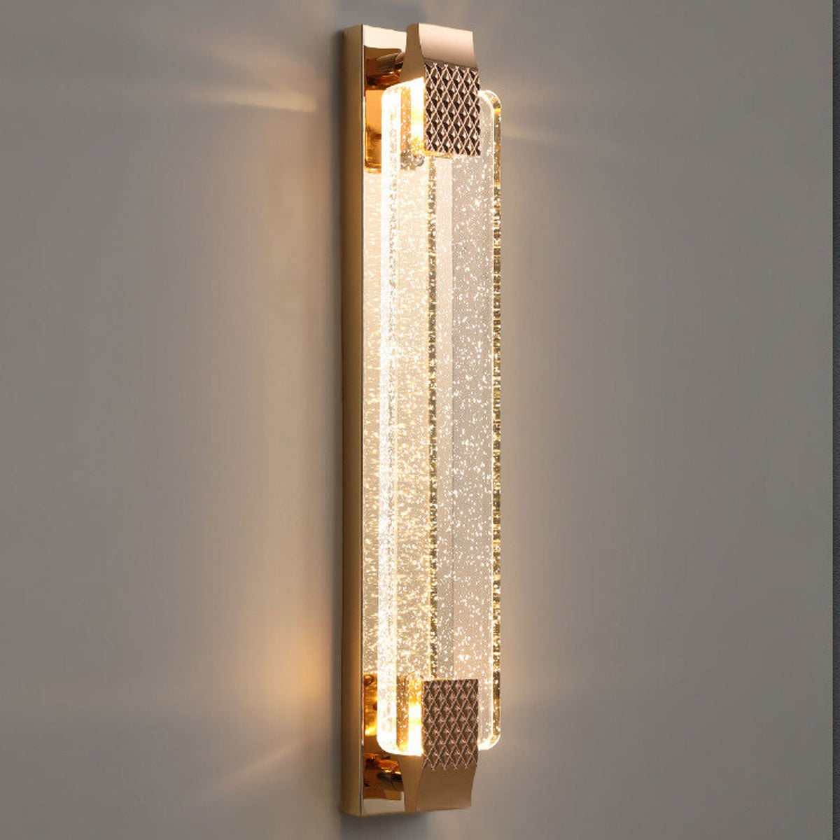 Vallonne European Gold Bubble Crystal LED Wall Sconce for Bedside Reading