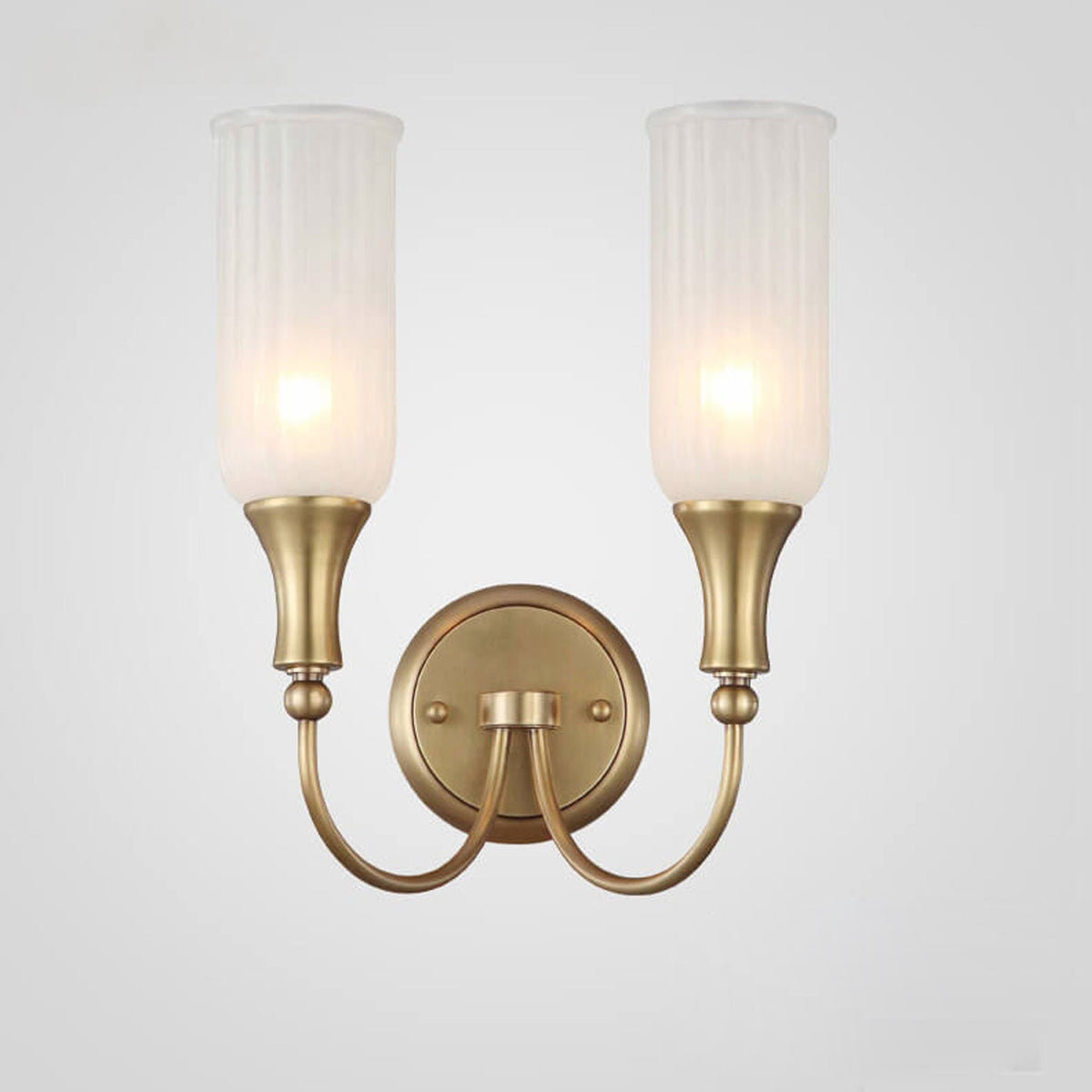 Doveraine Vintage Gold Brass Glass Wall Sconce with Warm Hallway and Bedroom Glow