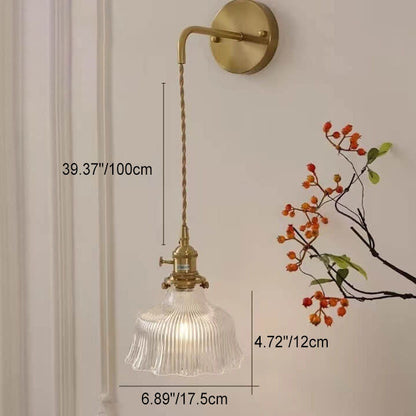 Bellarose Minimalist Copper Wall Sconce with Glass Shade for Hallway Lighting
