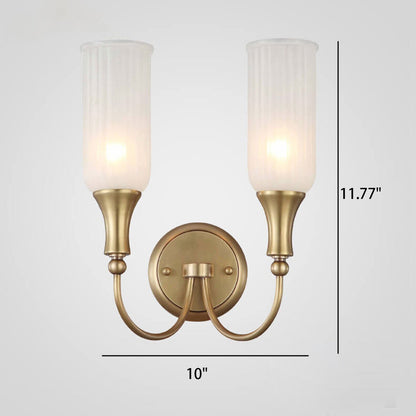 Doveraine Vintage Gold Brass Glass Wall Sconce with Warm Hallway and Bedroom Glow