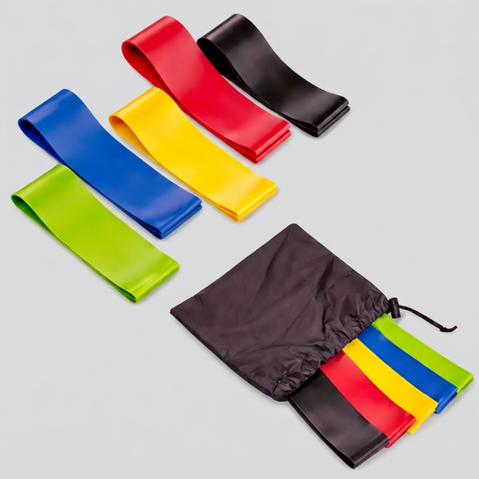 AxioZone 5-Pack Resistance Bands — Five Resistance Levels, One Carry Bag