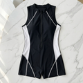Printed Rash Guard One-Piece Swimsuit