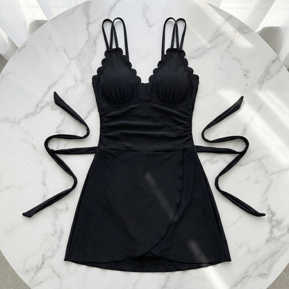 Tummy Control Cut-Out Tie Swimdress