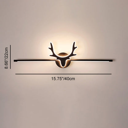 Linselle Scandinavian Black Iron LED Vanity Light Dimmable Deer Motif for Bathroom Mirror
