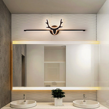 Linselle Scandinavian Black Iron LED Vanity Light Dimmable Deer Motif for Bathroom Mirror