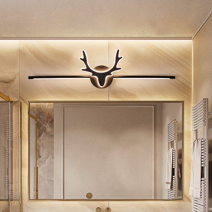 Linselle Scandinavian Black Iron LED Vanity Light Dimmable Deer Motif for Bathroom Mirror