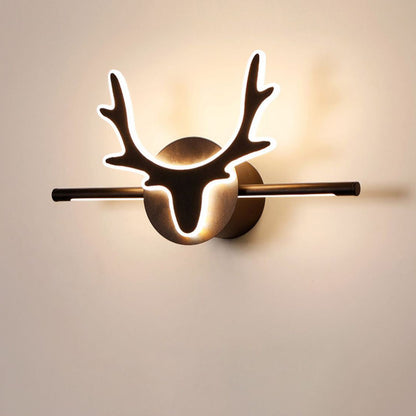 Linselle Scandinavian Black Iron LED Vanity Light Dimmable Deer Motif for Bathroom Mirror