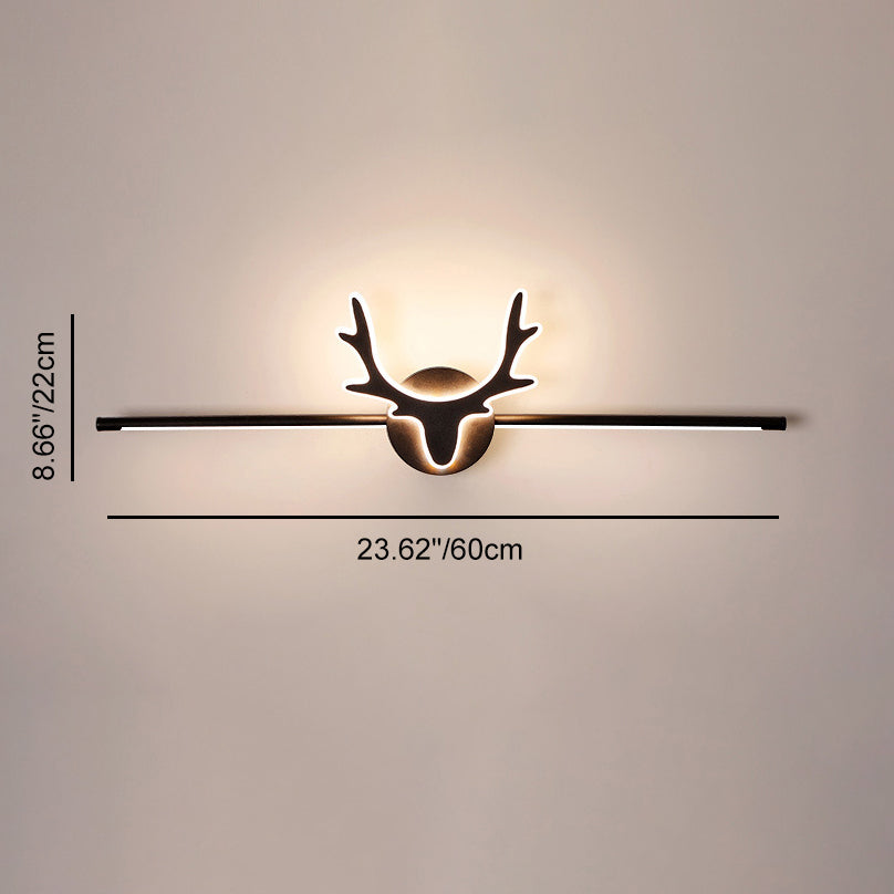 Linselle Scandinavian Black Iron LED Vanity Light Dimmable Deer Motif for Bathroom Mirror