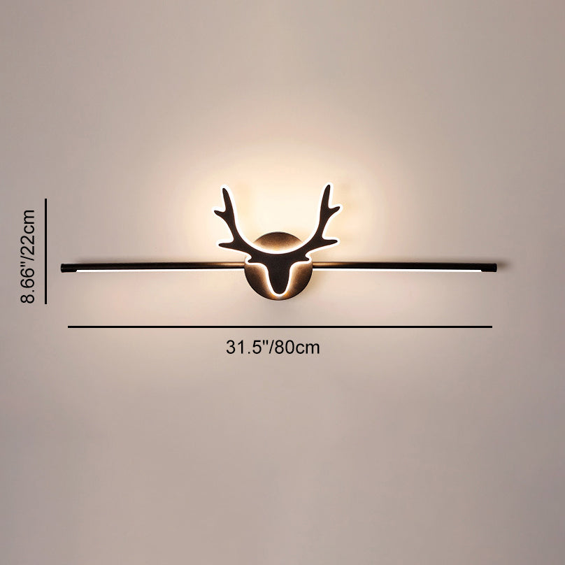 Linselle Scandinavian Black Iron LED Vanity Light Dimmable Deer Motif for Bathroom Mirror