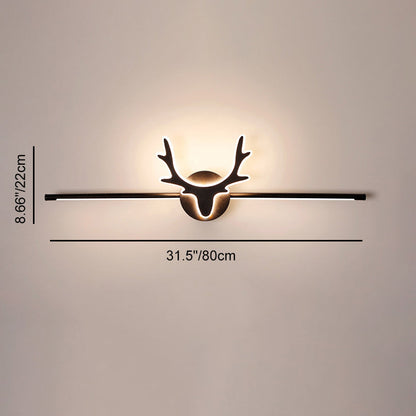 Linselle Scandinavian Black Iron LED Vanity Light Dimmable Deer Motif for Bathroom Mirror