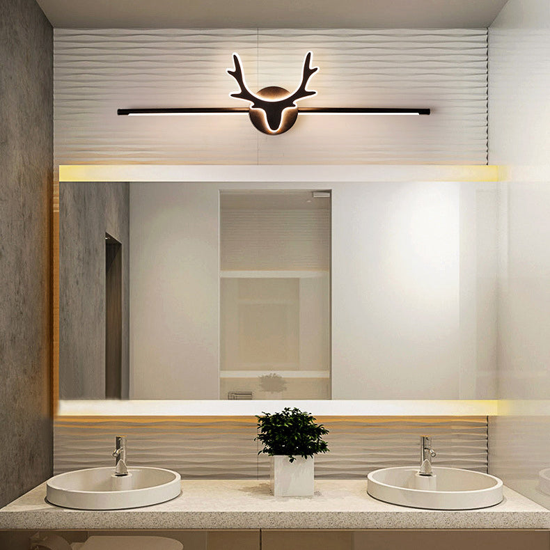 Linselle Scandinavian Black Iron LED Vanity Light Dimmable Deer Motif for Bathroom Mirror