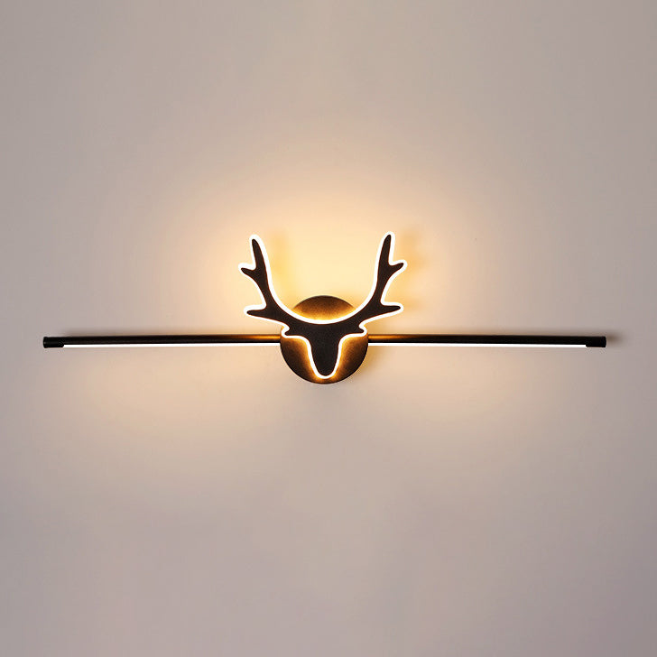 Linselle Scandinavian Black Iron LED Vanity Light Dimmable Deer Motif for Bathroom Mirror