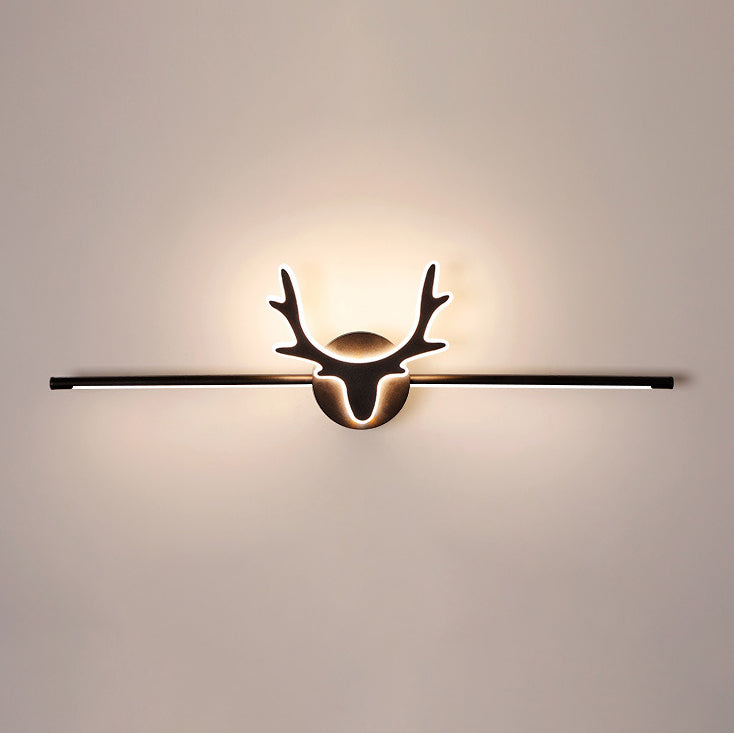 Linselle Scandinavian Black Iron LED Vanity Light Dimmable Deer Motif for Bathroom Mirror
