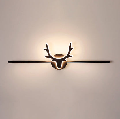 Linselle Scandinavian Black Iron LED Vanity Light Dimmable Deer Motif for Bathroom Mirror