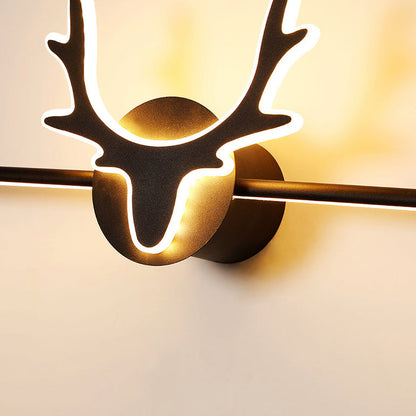 Linselle Scandinavian Black Iron LED Vanity Light Dimmable Deer Motif for Bathroom Mirror