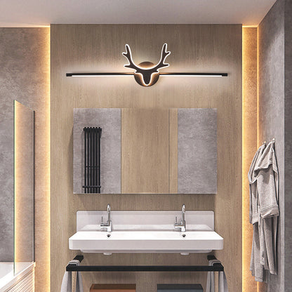 Linselle Scandinavian Black Iron LED Vanity Light Dimmable Deer Motif for Bathroom Mirror