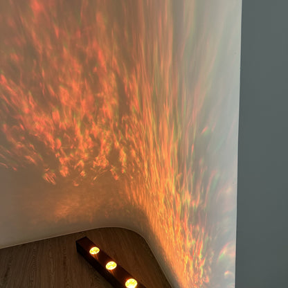 Orlenna Minimalist Black Iron LED Wall Wash Sconce with Rippling Aurora Glow