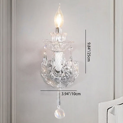 Faroline French Crystal Candelabra Wall Sconce for Bedroom Accent Lighting
