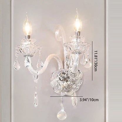 Faroline French Crystal Candelabra Wall Sconce for Bedroom Accent Lighting
