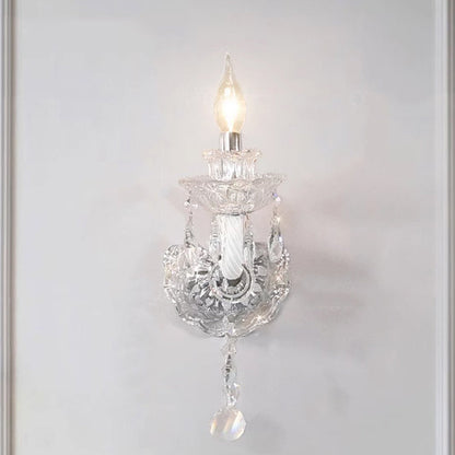 Faroline French Crystal Candelabra Wall Sconce for Bedroom Accent Lighting