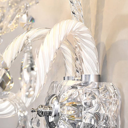 Faroline French Crystal Candelabra Wall Sconce for Bedroom Accent Lighting