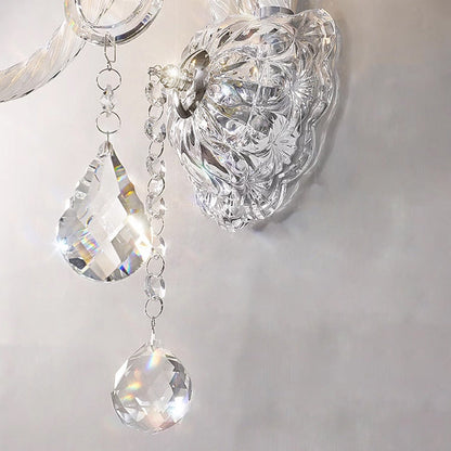 Faroline French Crystal Candelabra Wall Sconce for Bedroom Accent Lighting