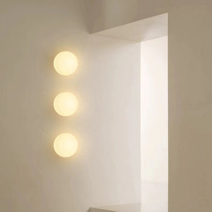Jessamine Minimalist White Glass Orb Wall Sconce for Living Room Accent Lighting