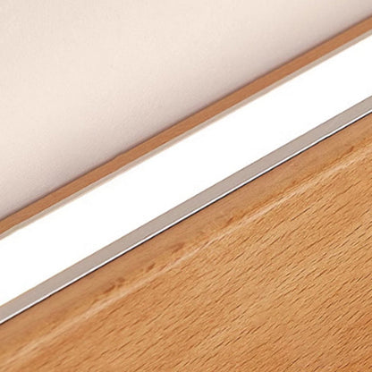 Ivorine Japanese Solid Wood LED Strip Wall Sconce for Hallway Accent Lighting