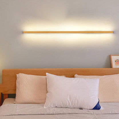Ivorine Japanese Solid Wood LED Strip Wall Sconce for Hallway Accent Lighting