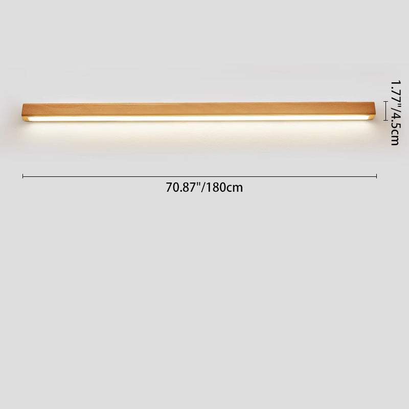 Ivorine Japanese Solid Wood LED Strip Wall Sconce for Hallway Accent Lighting