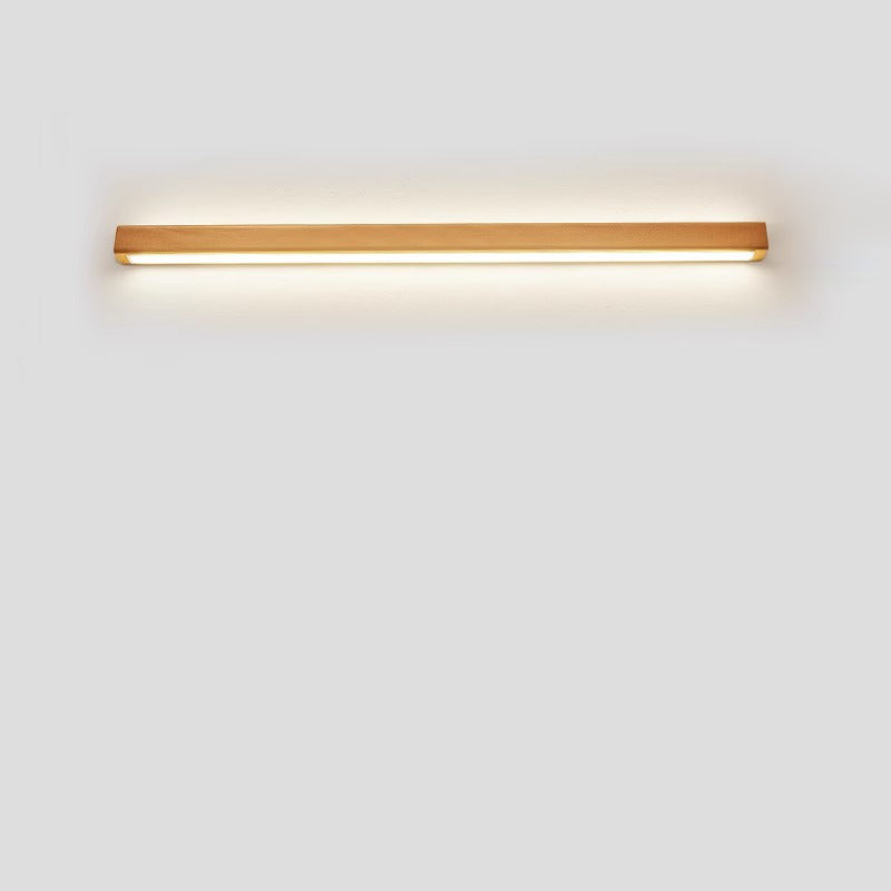Ivorine Japanese Solid Wood LED Strip Wall Sconce for Hallway Accent Lighting