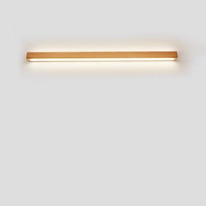 Ivorine Japanese Solid Wood LED Strip Wall Sconce for Hallway Accent Lighting