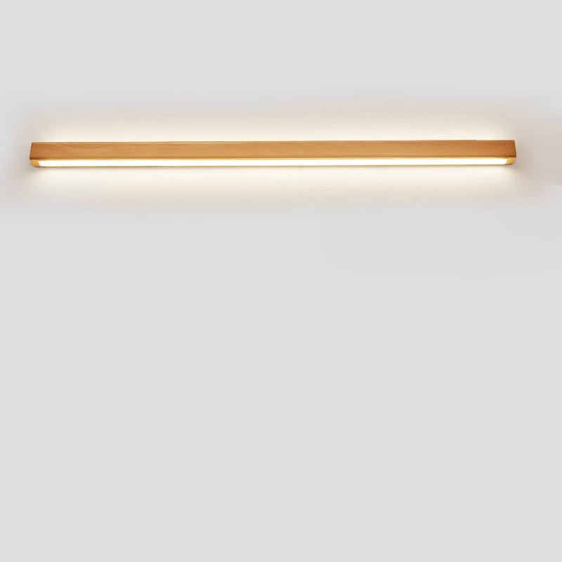 Ivorine Japanese Solid Wood LED Strip Wall Sconce for Hallway Accent Lighting