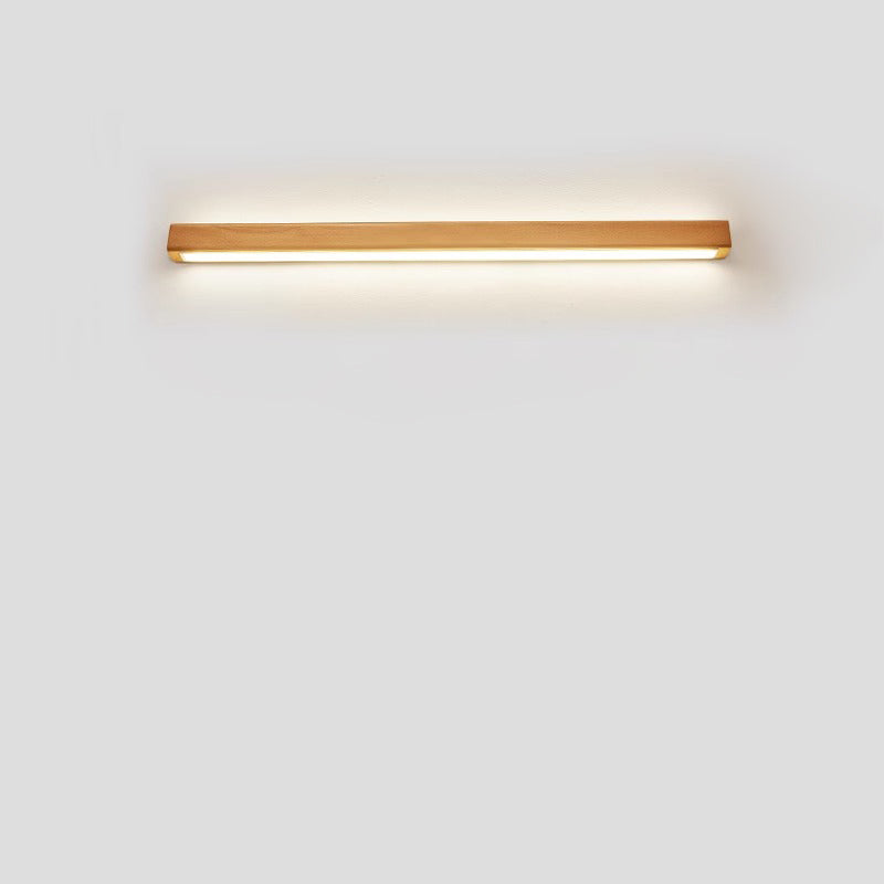 Ivorine Japanese Solid Wood LED Strip Wall Sconce for Hallway Accent Lighting