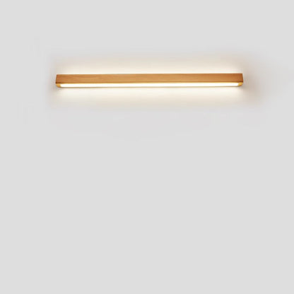 Ivorine Japanese Solid Wood LED Strip Wall Sconce for Hallway Accent Lighting