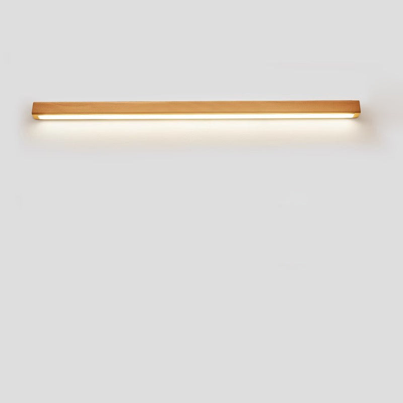 Ivorine Japanese Solid Wood LED Strip Wall Sconce for Hallway Accent Lighting