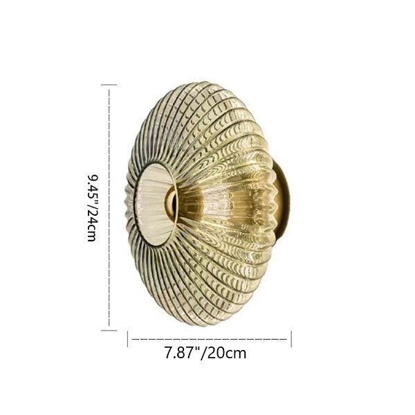 Tourmaline Nordic Vintage Striped Glass Round Wall Sconce for Living Room Accent Lighting
