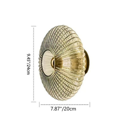 Tourmaline Nordic Vintage Striped Glass Round Wall Sconce for Living Room Accent Lighting