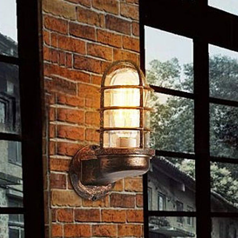 Marivaux Industrial Black Aluminum Cylinder Wall Sconce for Covered Porch and Entryway