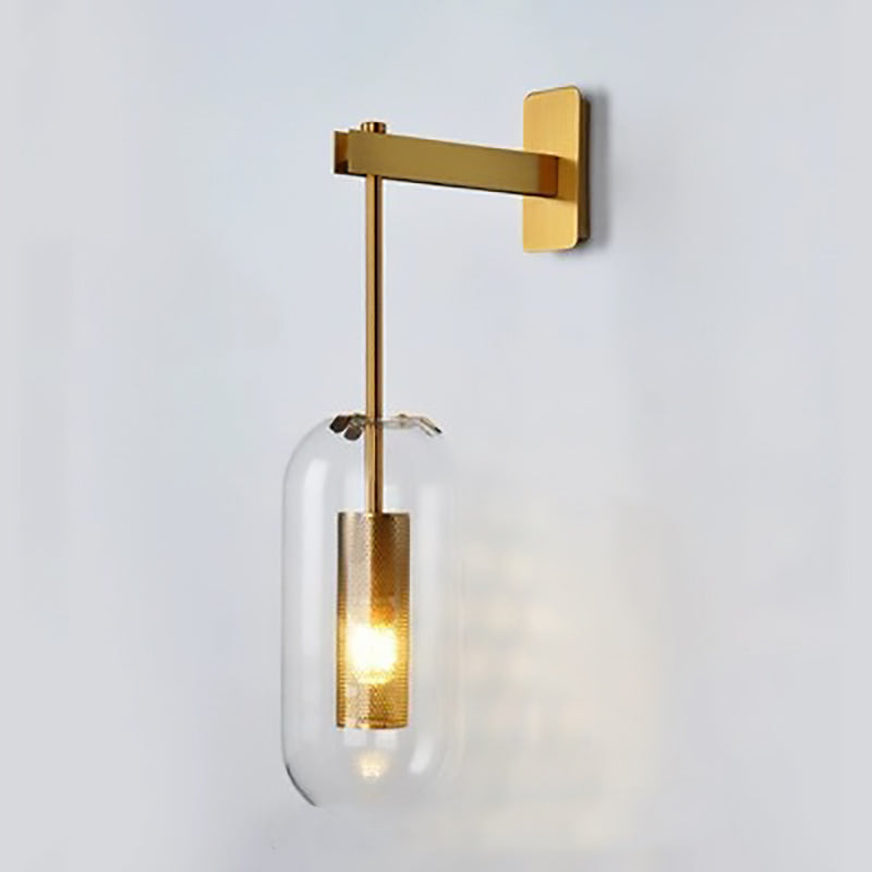 Kestrelle Scandinavian Gold Stainless Steel Cylinder Wall Sconce for Bedroom Reading Light