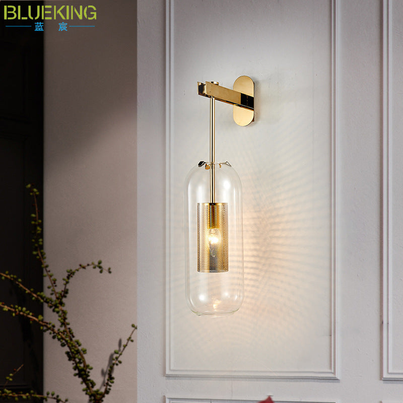 Kestrelle Scandinavian Gold Stainless Steel Cylinder Wall Sconce for Bedroom Reading Light