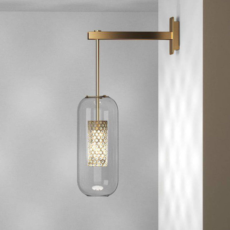 Kestrelle Scandinavian Gold Stainless Steel Cylinder Wall Sconce for Bedroom Reading Light