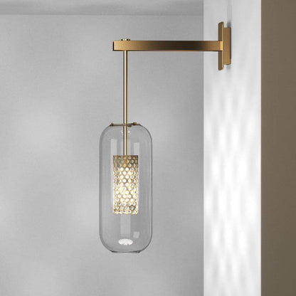 Kestrelle Scandinavian Gold Stainless Steel Cylinder Wall Sconce for Bedroom Reading Light