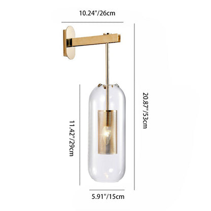 Kestrelle Scandinavian Gold Stainless Steel Cylinder Wall Sconce for Bedroom Reading Light